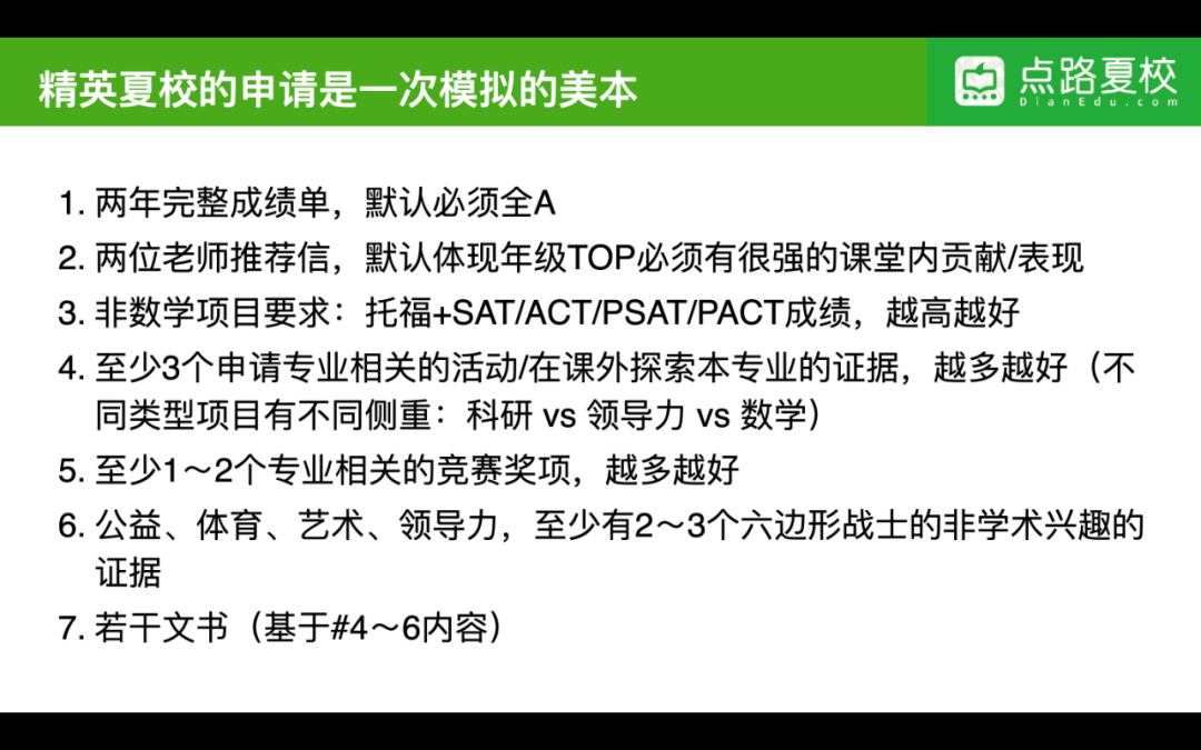 精英夏校时间规划