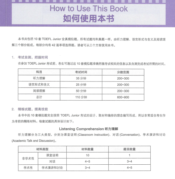 小托福TOEFL  junior模拟真题！