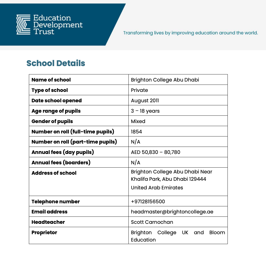 阿布扎比布莱顿学院（Brighton College Abu Dhabi ）入学指南
