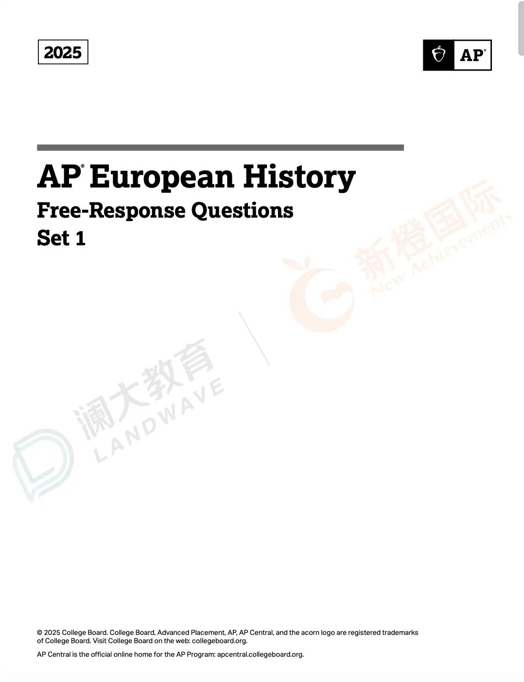 CB首发2025年【8门AP科目全球五分率】宏微观经济均上升2%