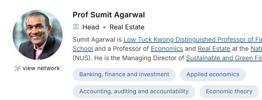 新加坡国立大学全奖博士项目（Prof. Sumit Agarwal）