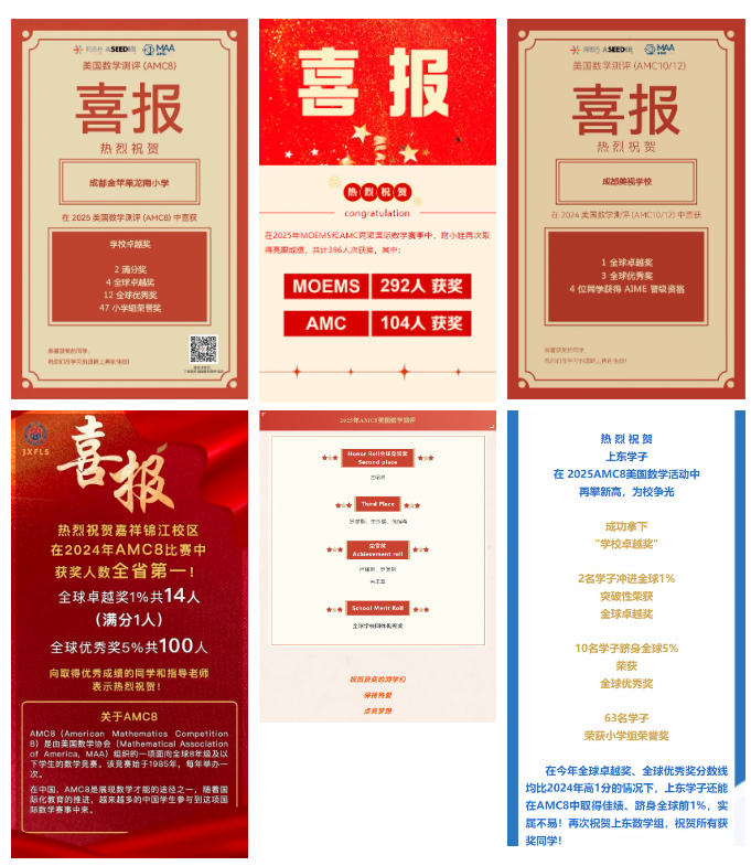 成都哪些学校都在考AMC8数学竞赛？AMC8成绩对小升初择校分班考作用大吗？