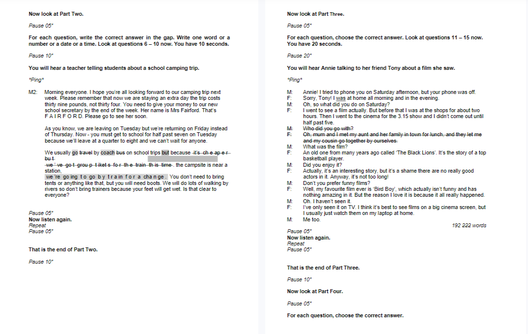 剑桥官方KET试卷含听力！附KET培课表