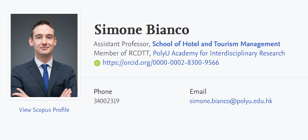 香港理工大学全奖博士项目（Prof. Simone Bianco）
