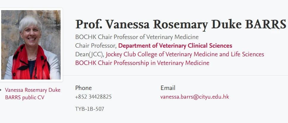 香港城市大学全奖博士项目（Prof. Vanessa Barrs）