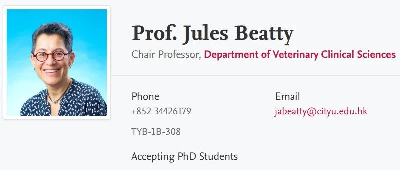 香港城市大学全奖博士项目（Prof. Jules Beatty）