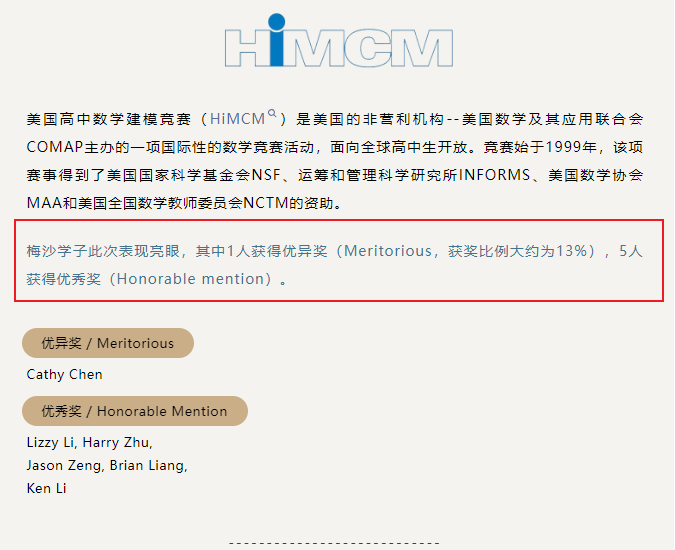 HiMCM美国高中数学建模竞赛你了解多少？