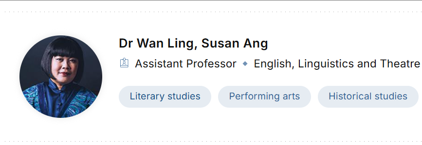 新加坡国立大学全奖博士招生(Prof. Susan Ang)