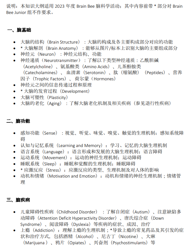 一文详解BrainBee脑科学活动含金量及比赛规则！附BrainBee教材+课程~