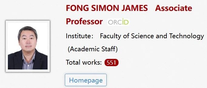 澳门大学全奖博士招生(Prof. FONG SIMON JAMES)