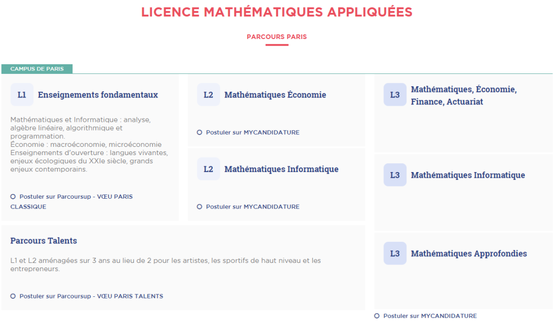 巴黎九大-PSL：本科应用数学 Licence Mathématiques appliquées