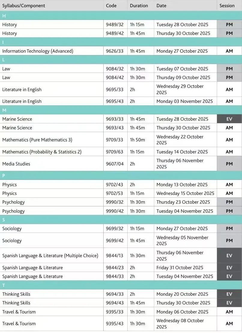 2025年ALevel秋季考试时间出炉啦！ALevel暑期培训班助你弯道超车！