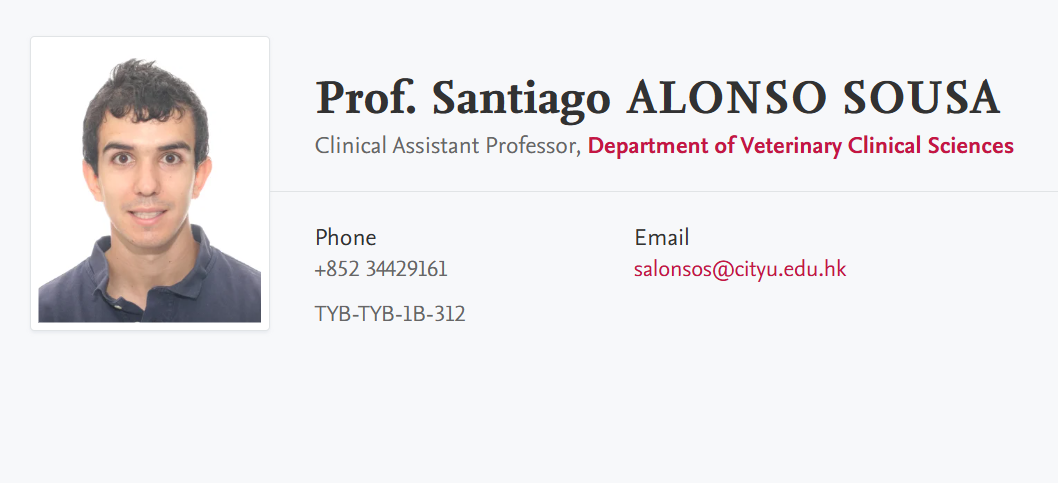 香港城市大学全奖博士项目（Prof. Santiago ALONSO SOUSA）