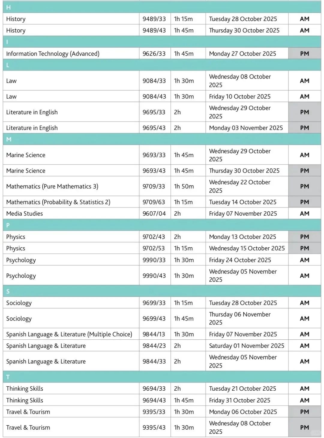 2025年秋季A-Level/IGCSE大考时间表已公布！重要变化与考情更新大公开~