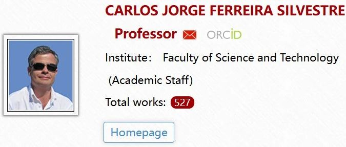 澳门大学全奖博士项目（Prof. Carlos Jorge Ferreira Silvestre）