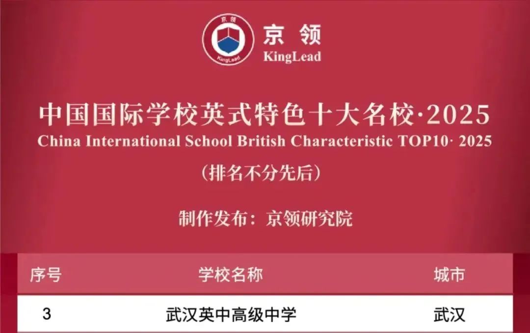 国际学校推荐｜武汉英中高级中学