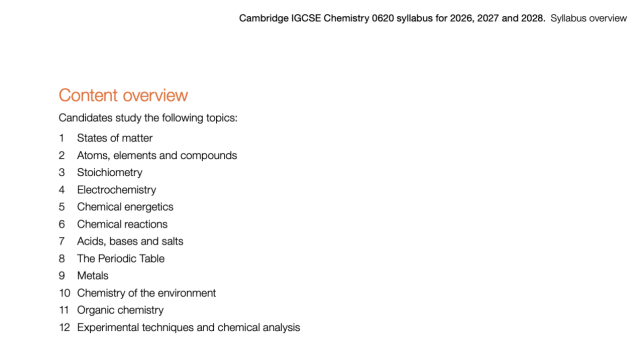 IGCSE IG化学必考12大主题！从物质状态到有机化学，全解析