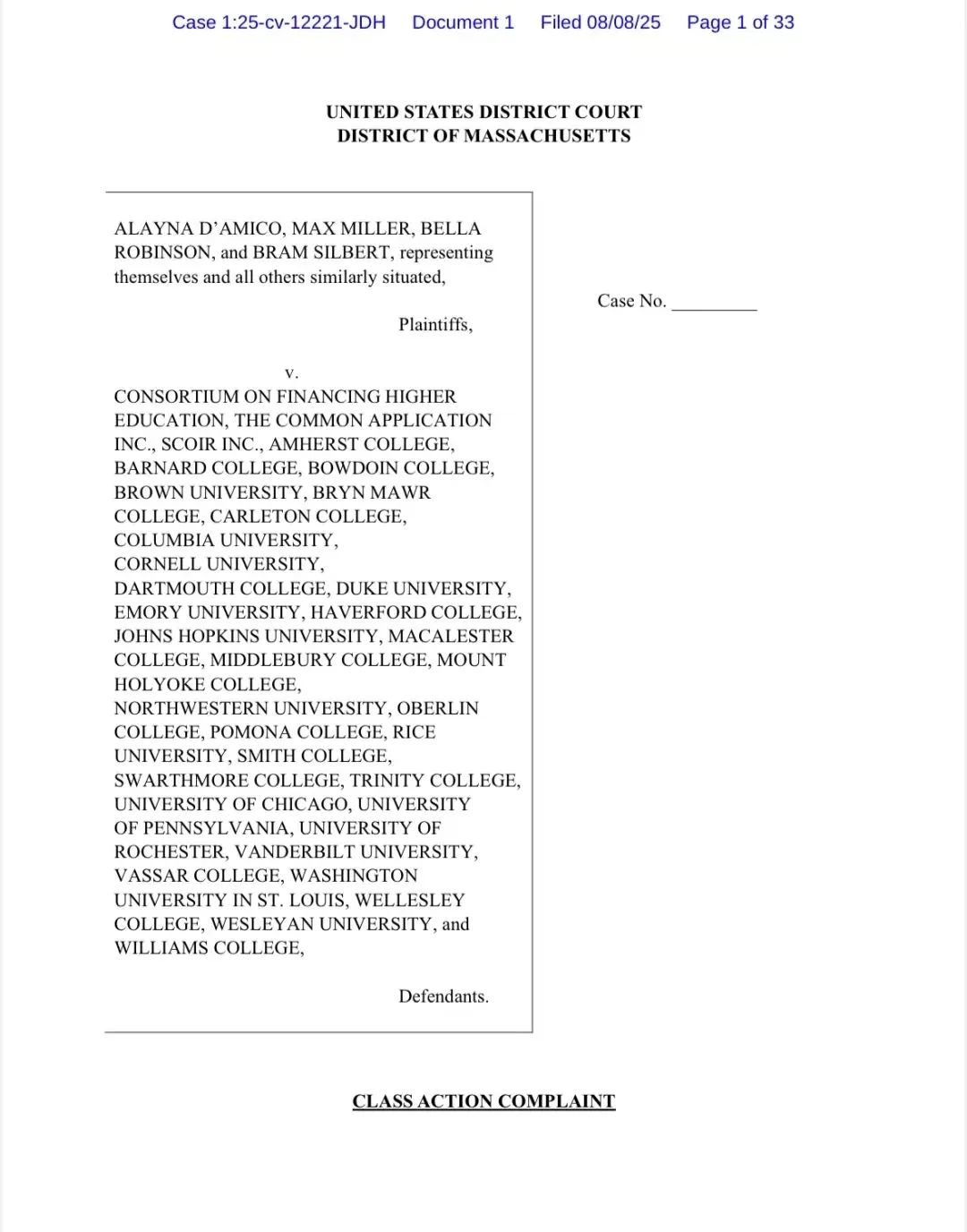 ED违法? 美国精英大学集体成被告