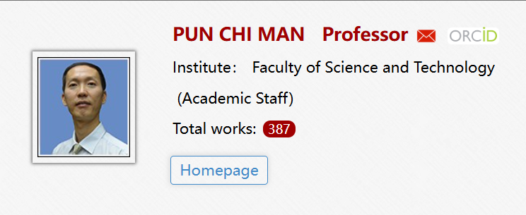 澳门大学全奖博士项目（Prof. PUN CHI MAN）