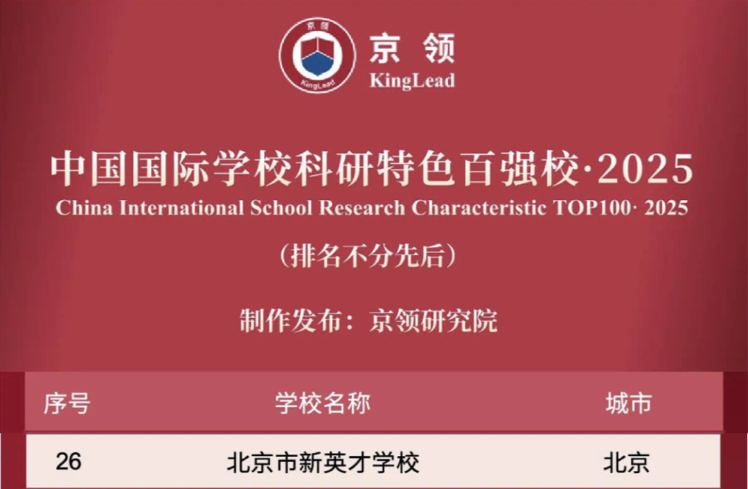 国际学校推荐｜北京市新英才学校