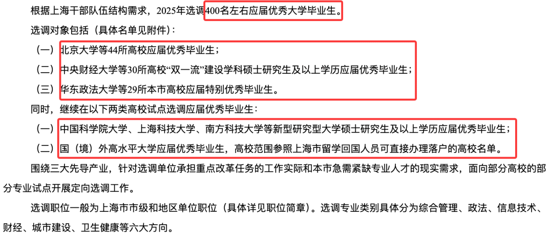 北京、上海最新选调政策点名要这37所海外名校留学生！