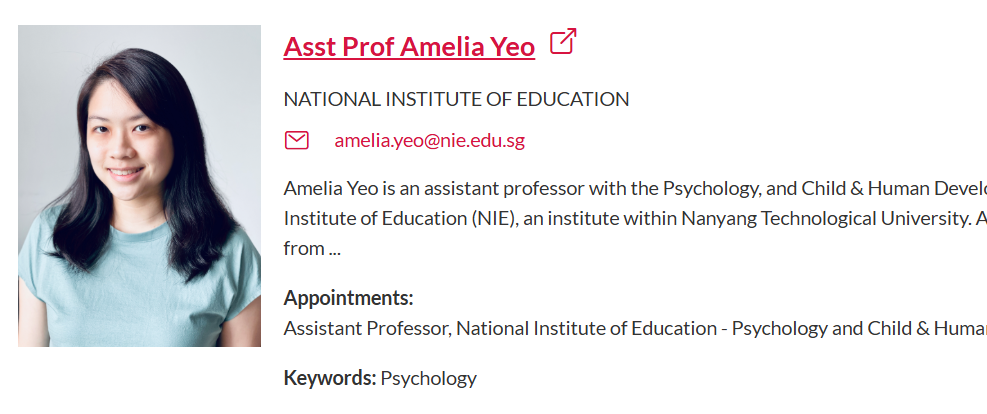 新加坡南洋理工大学全奖博士项目（Prof. Amelia Yeo）