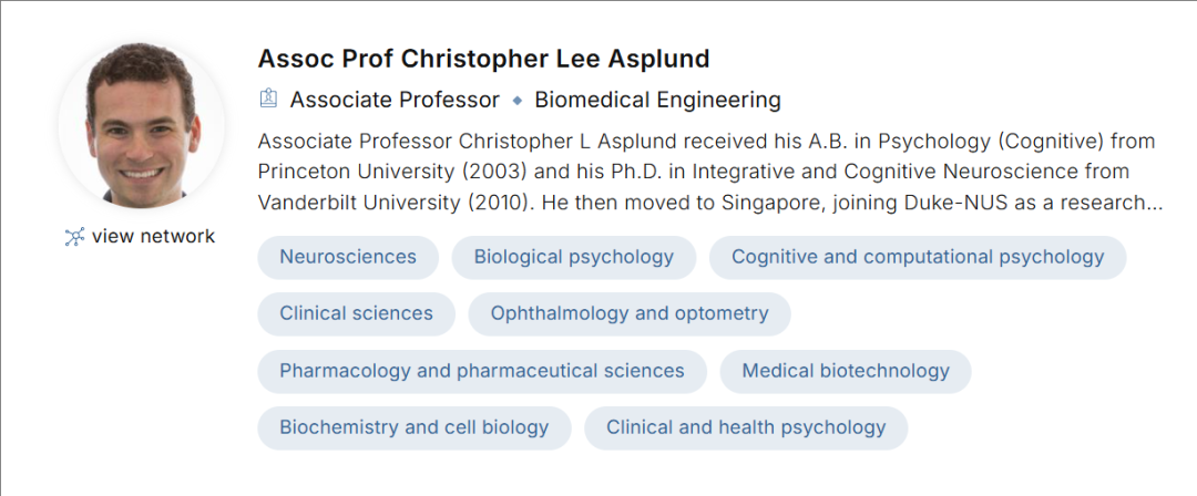 新加坡国立大学全奖博士招生(Prof. Christopher Lee Asplund)