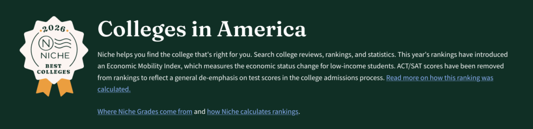 Niche 2026全美大学排名深度解析