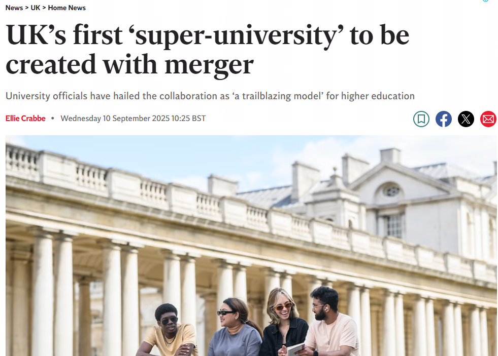 英国第一所 “超级大学” 即将诞生！2026年起由两所大学合并而成！连BBC都震惊了！