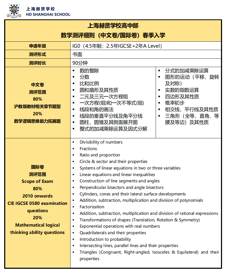 上海赫贤学校2026年招生简章出炉，首场考试11月2日启动，报名预约通道→