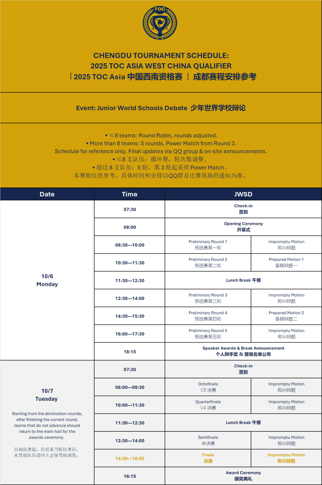 2025 TOC Asia 中国西南资格赛 | 成都线下赛 参赛指南！