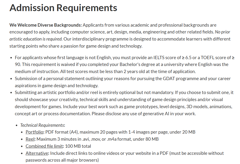 26fall｜游戏设计硕士申请指南