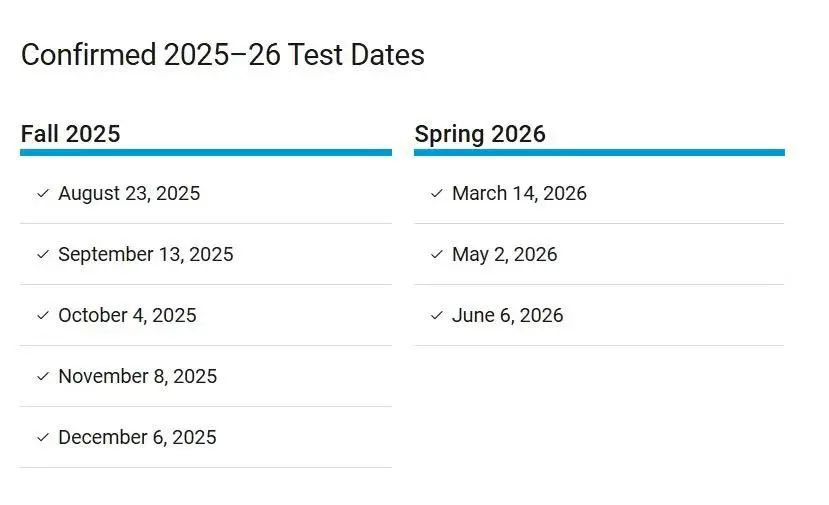 2026-2027年SAT考试时间公布！原8月场次提前两周！