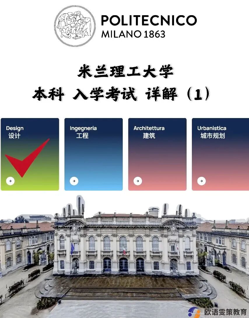 意大利留学2025米兰理工大学-本科入学考试（设计学院篇）
