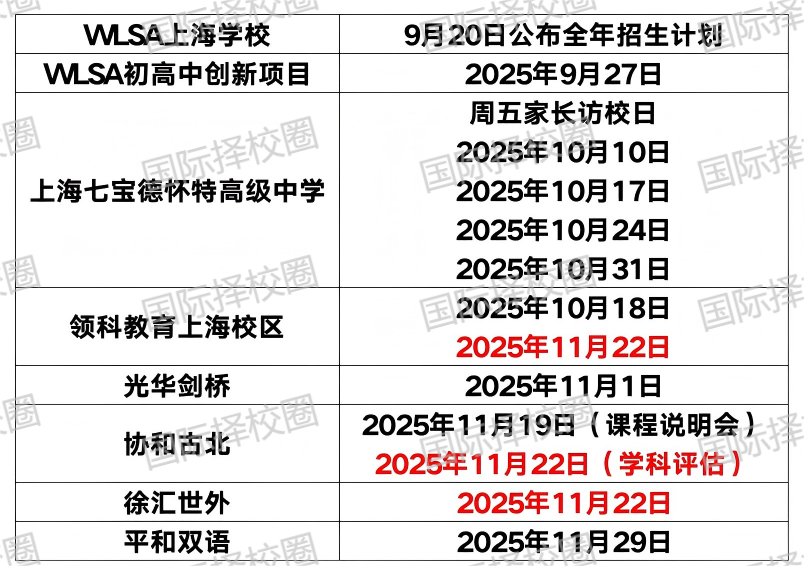 徐汇世外官宣26年春招安排！共三场考试，首考和两所头部学校“撞车”！