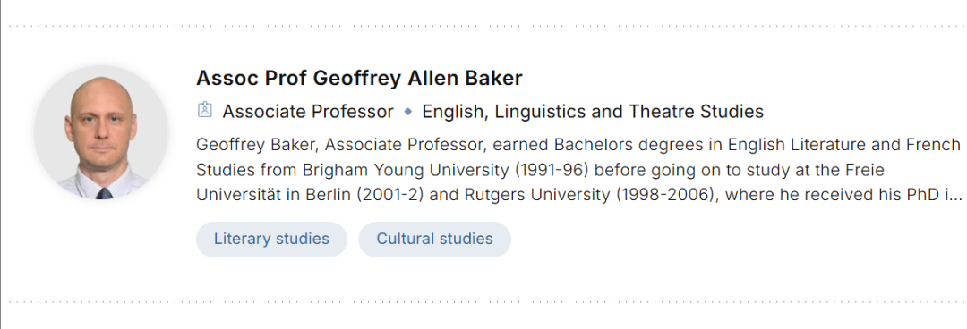新加坡国立大学全奖博士项目（Prof. Geoffrey Allen Baker）