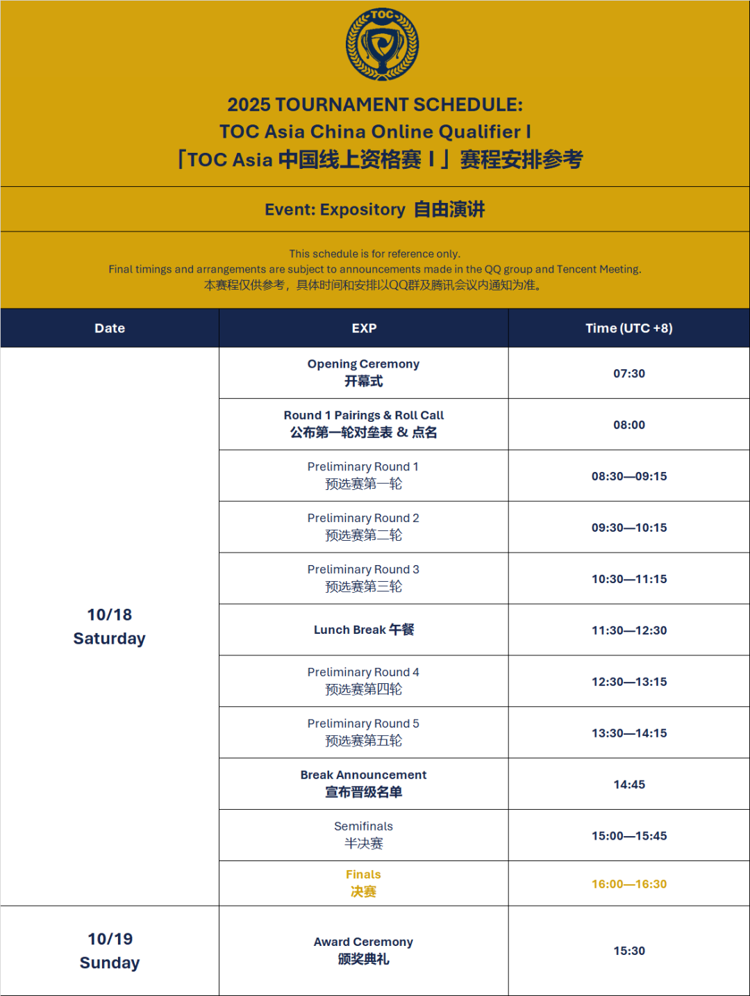参赛指南｜ 2025 TOC Asia 中国线上资格赛 Ⅰ