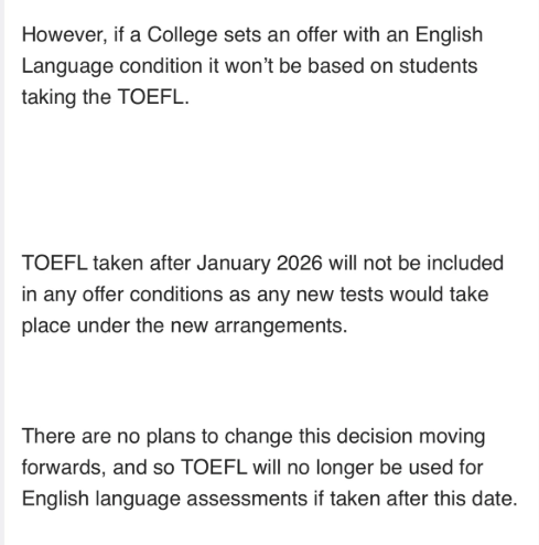 申英本请注意！剑桥大学官宣2026年起不接受托福成绩，原因竟然是托福改革……