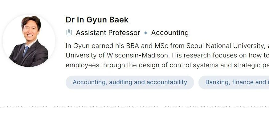 新加坡国立大学全奖博士招生(Prof. In Gyun Baek)