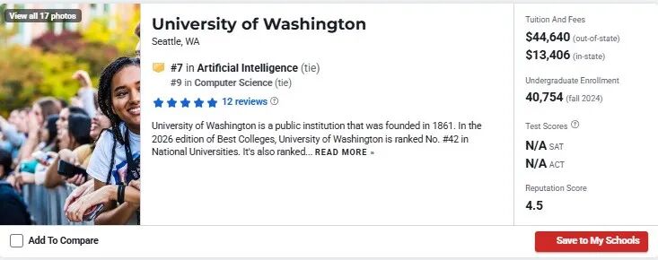 重磅发布!2026U.S.News美本AI专业排名深度解析:霸榜、黑马与未来十年的风向标! 重磅发布!2026U.S.News美本AI专业排名深度解析:霸榜、黑马与未来十年的风向标!