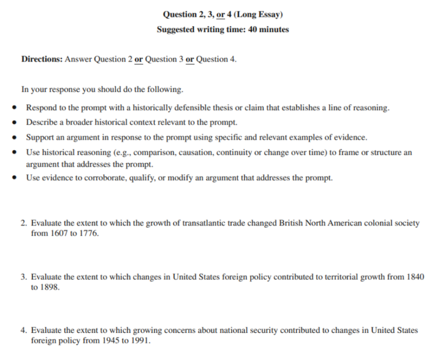 AP美国历史各章节重点