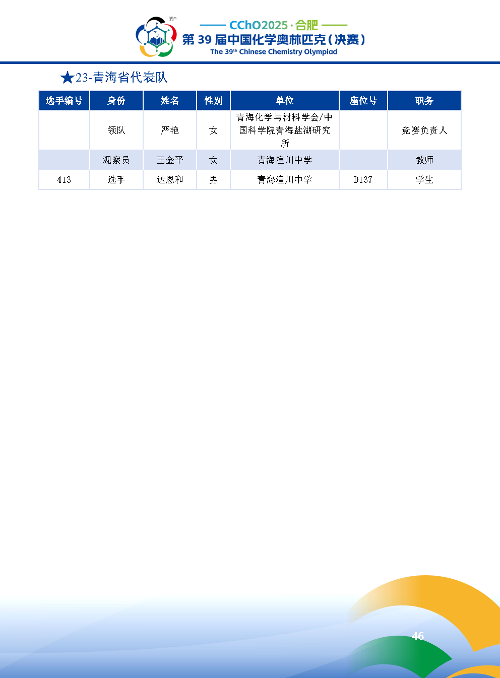 2025第39届中国化学奥林匹克决赛报到现场！附省队名单