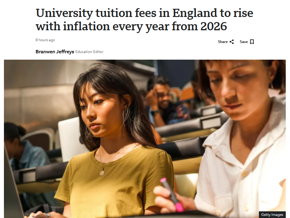 英国高校学费开启“永久涨价模式”!早一年申请更省费用