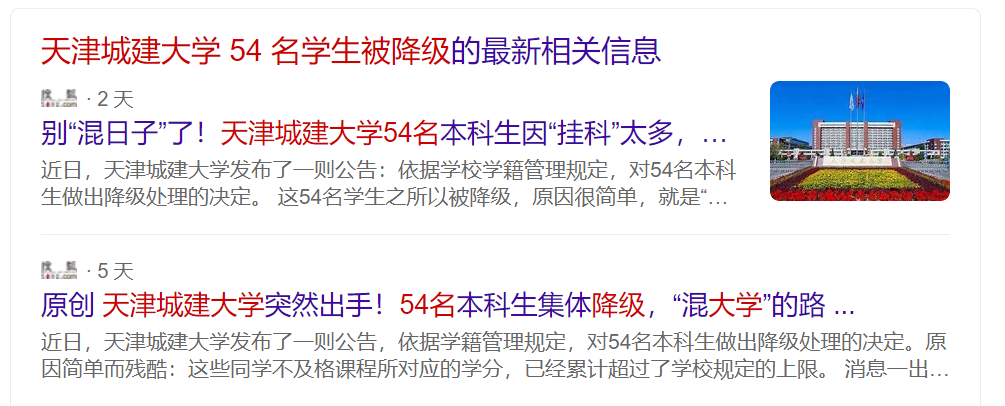 警惕！54名本科生因学分不达标被降级 严重者面临退学！