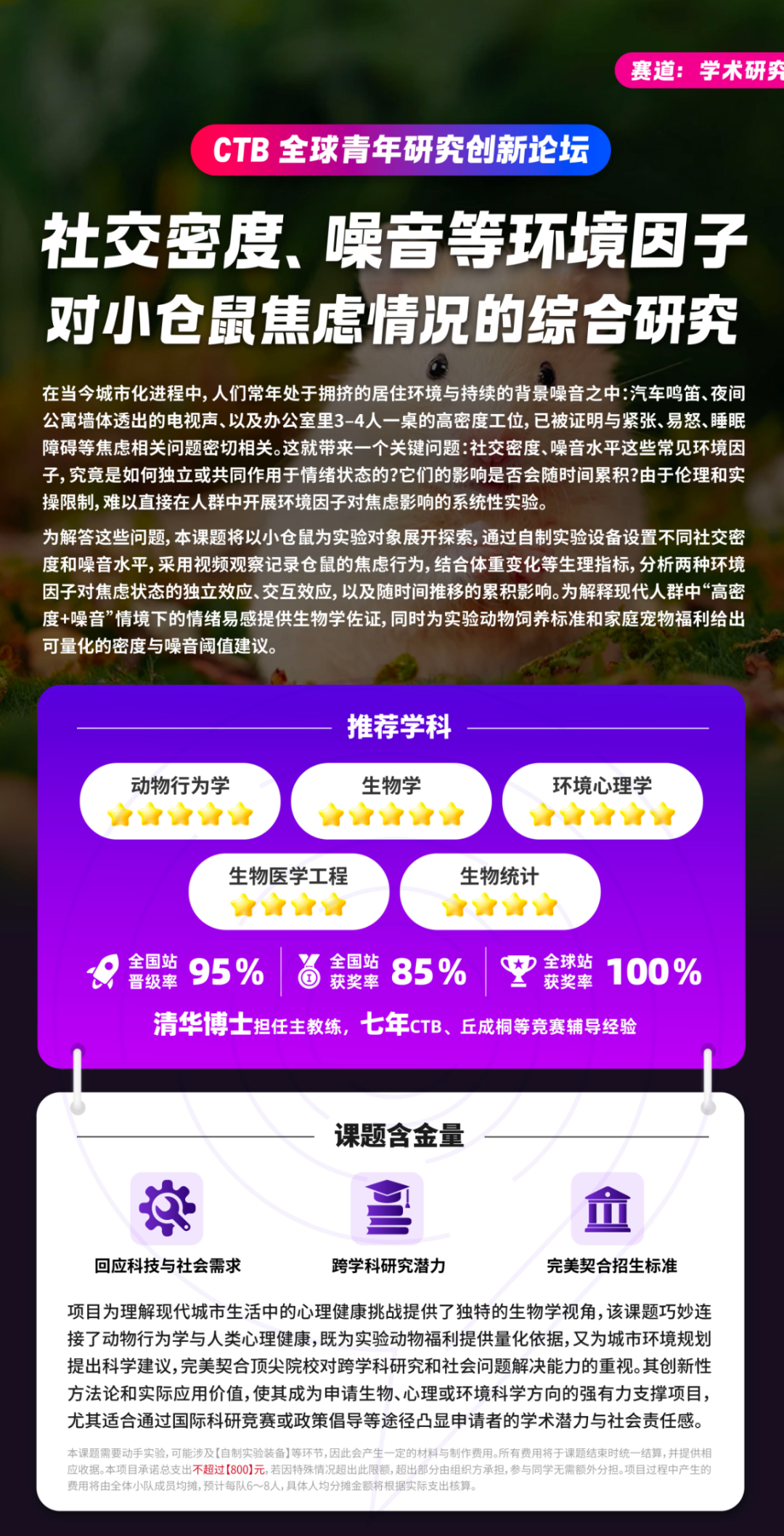 CTB竞赛课题推荐 | 文/理/商科申藤必备，前沿课题名额优先占位！