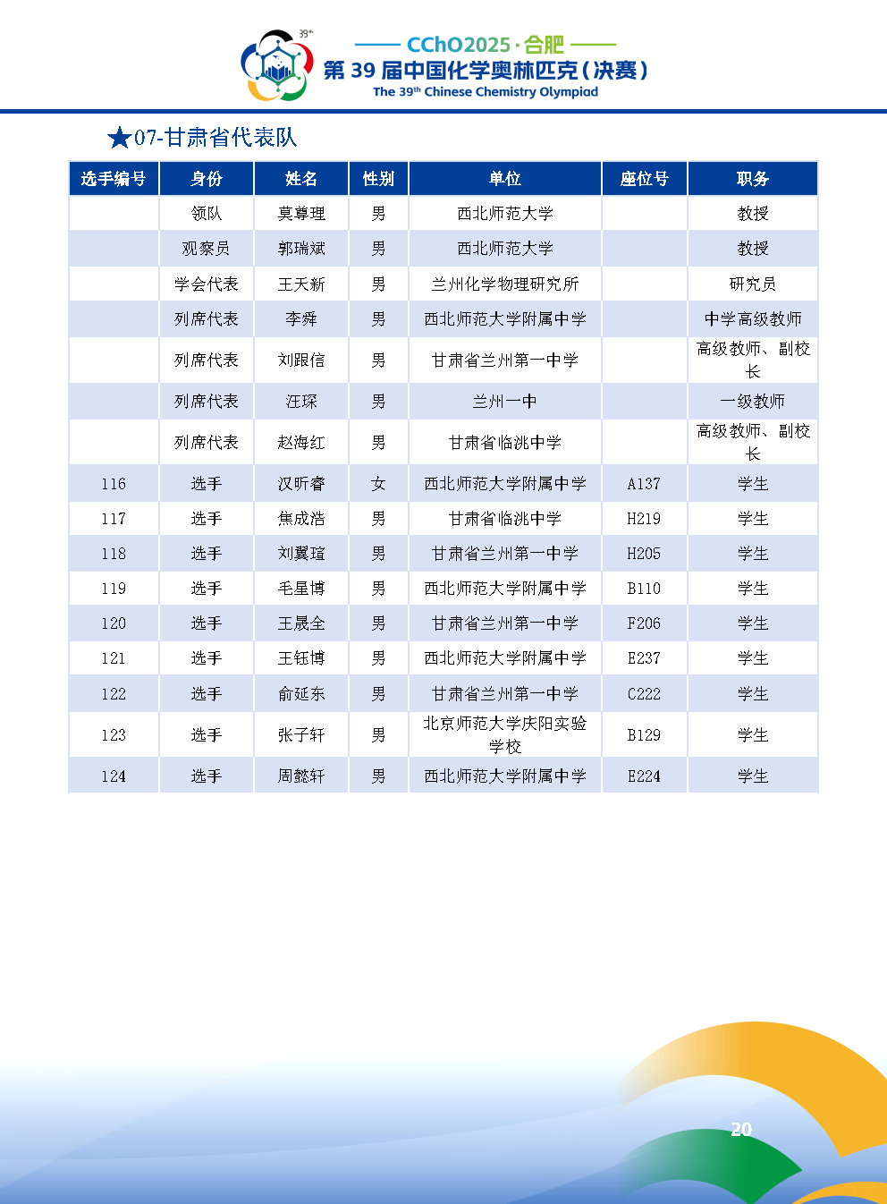 2025第39届中国化学奥林匹克决赛报到现场！附省队名单