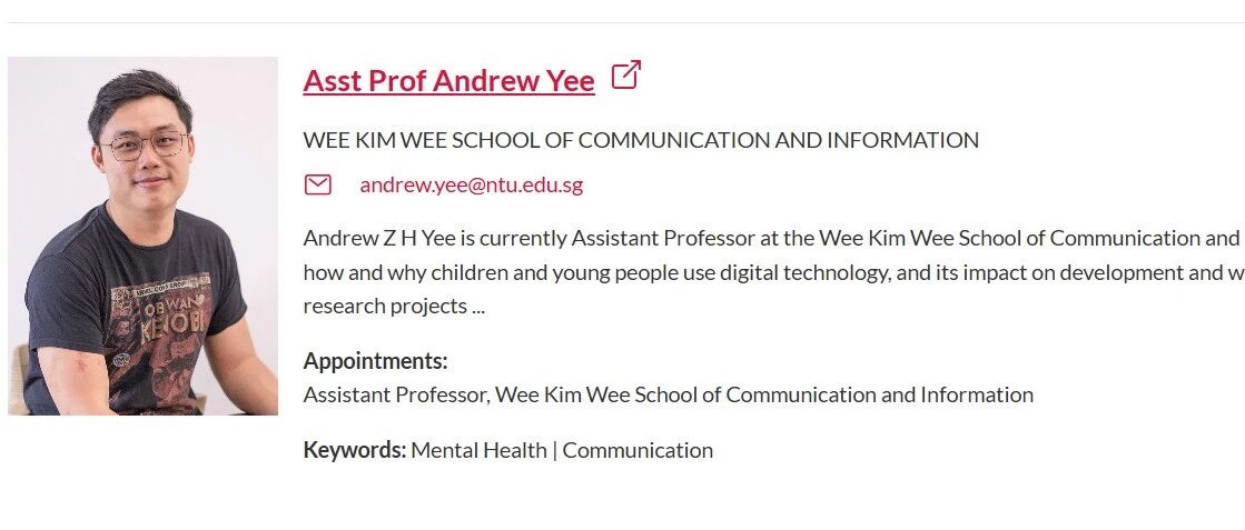 新加坡南洋理工大学全奖博士项目（Andrew Yee教授）