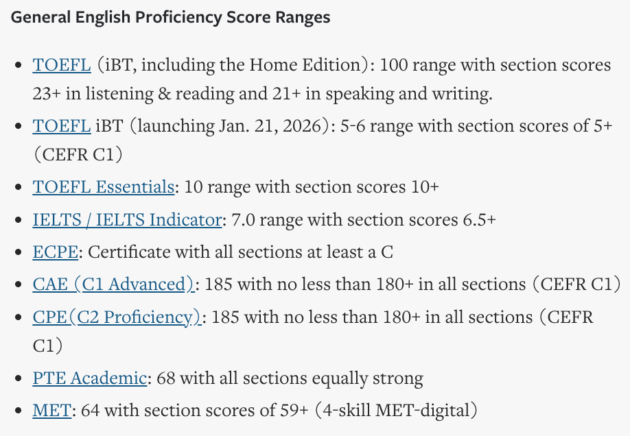 最新！UCLA/布朗/UIUC突然调高托福雅思要求！附美本Top 100语言分数线