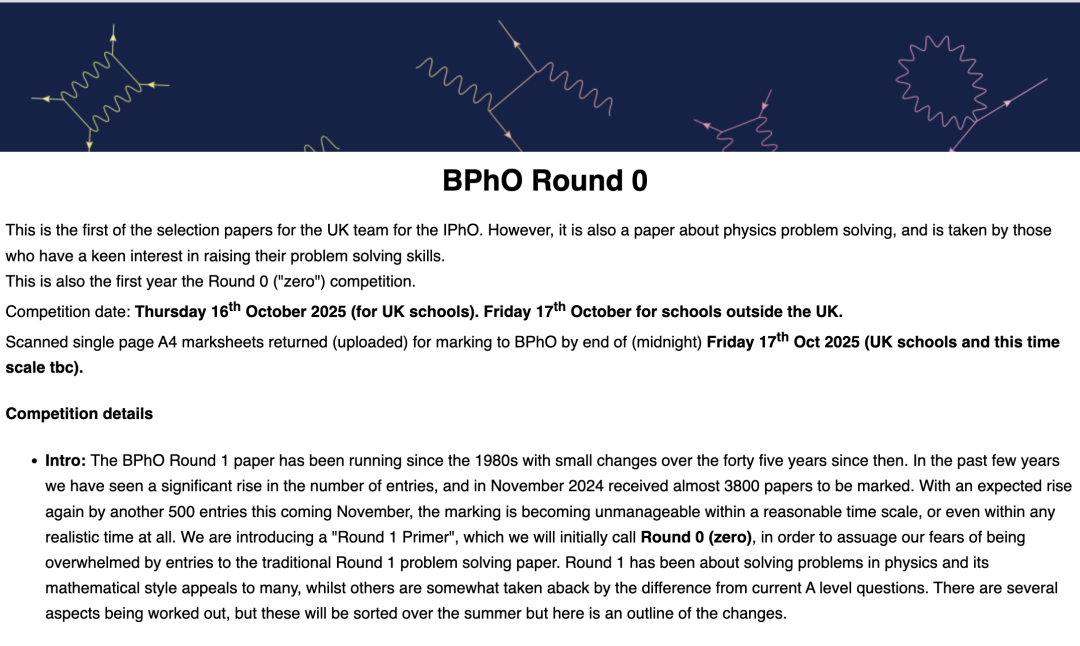 BPhO又有新消息？Round 0将会有机会晋级Round 1！Round1没有报上名的同学有机会了
