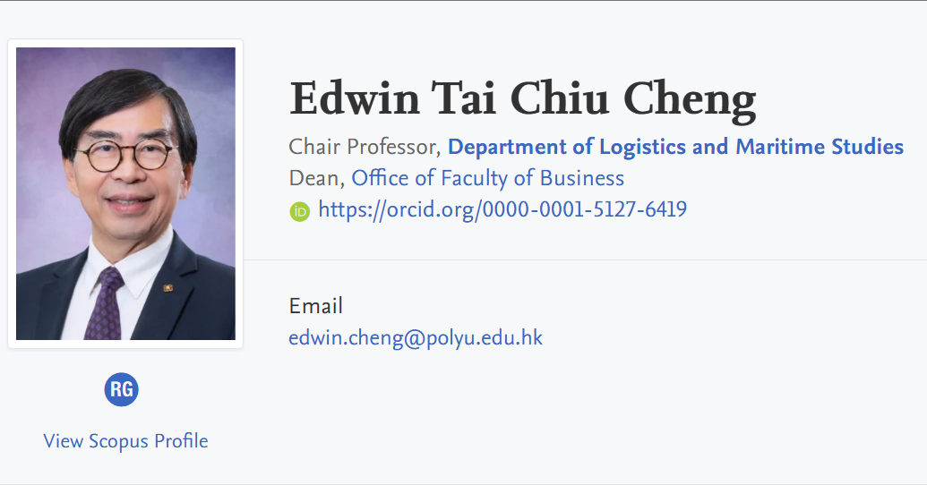 香港理工大学全奖博士项目（Edwin Tai Chiu Cheng 教授）